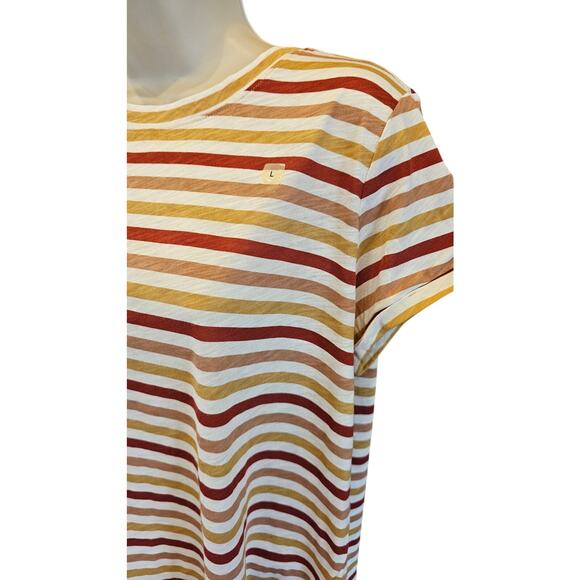 NEW Loft Vintage soft Sz Large 90s stripes nostalgia short sleeve layering top - Picture 3 of 8